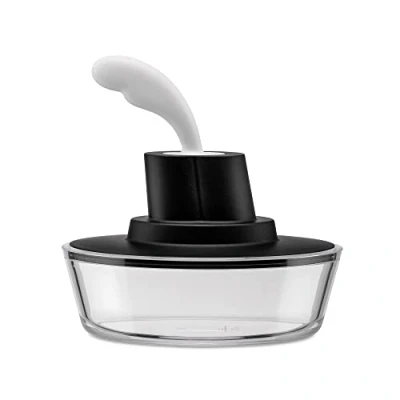 Image of Alessi Ship Shape Container with Small Spatula in 18/10 Stainless Steel and Thermoplastic Resin, Black, 15,5cm