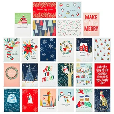Image of Hallmark Boxed Christmas Cards Assortment, 24 Designs (24 and Envelopes) (5XPX2338)