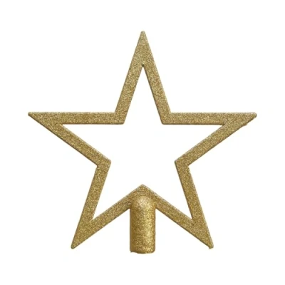Image of HEITMANN DECO Christmas Tree Topper Decoration Lace Baubles Gold, Glitter Approx. 21 x 20.7 2.5 cm