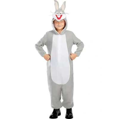 Image of Funidelia Bugs Bunny Costume Looney Tunes for boys &amp; girls Costumes kids, accessory fancy dress props Halloween, carnival parties Size 10 12 years Grey/Silver
