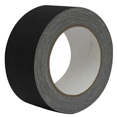 Image of WELSTIK Pure Cotton Black Gaff Tape 50MM*25M, Matt Cloth Bookbinding Tape.