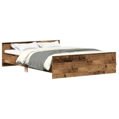 Image of vidaXL Bed Frame 120x190cm Engineered Wood Small Double Pine Plywood Slats Bedroom Furniture