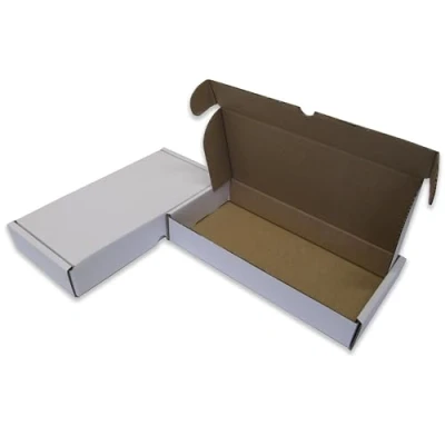 Image of W.E. Roberts Postal Boxes White Cardboard for posting 30.5x15.2x5cm (12&quot;x6&quot;x2&quot;) Parcel box, shipping boxes, Small (Pack of 25)