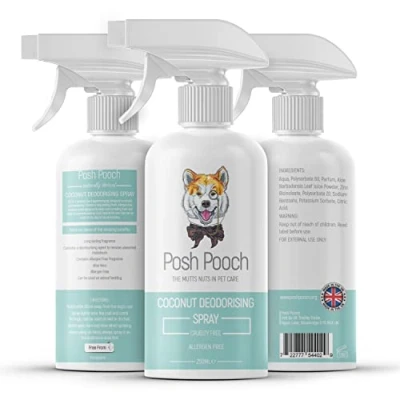 Image of Coconut Natural Deodorising Perfume Spray For Dogs Posh Pooch ® Deodoriser Eliminating Fragranced Dog Pets Coat Smelly Spray, Grooming Smell Neutraliser Odour