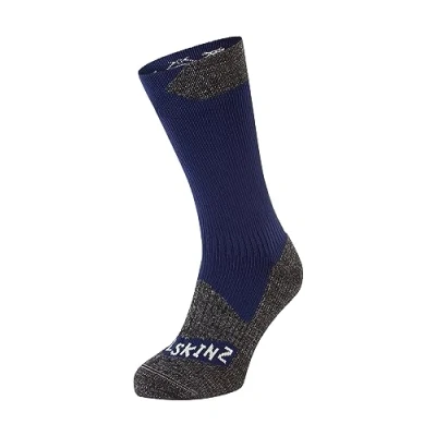 Image of SEALSKINZ unisex Raynham Sock, Azul/gris piedra.,