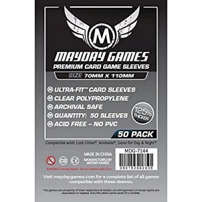 Image of 50 Mayday 70 x 110 Lost Cities Premium Card Sleeves Board Game