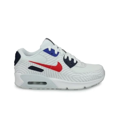Image of NIKE Air Max 90 GS Running Trainers CZ8650 Sneakers Shoes (UK 3.5 us 4Y EU 36, White University red 100)