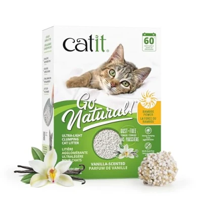 Image of Catit Go Natural! Bamboo Clumping Cat Litter, Ultra Light, Vanilla Scented, 3.6 kg