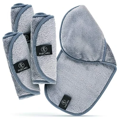 Image of FABCARE Makeup remover Cloth Microfibre (4 pieces) DERMATEST VERY GOOD washable up to 95C Integrated Make removal glove face cloths