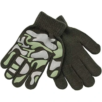 Image of Rjm Kids Grippy Camouflage Design Magic Gloves Khaki Green