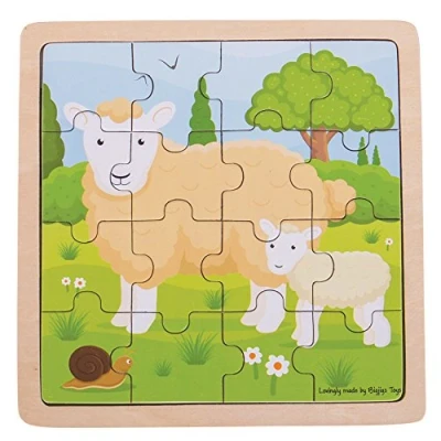 Image of Bigjigs Toys Chunky Wooden Sheep &amp; Lamb Puzzle