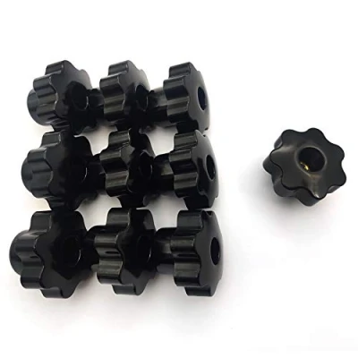 Image of 10 Pcs M8 Star Shape Head Knobs, Black Plastic Female Thread Clamping Grip Hand Knobs Handle for Woodworking Fixture Furniture Machine Tool