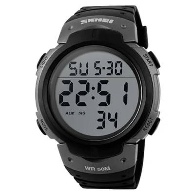 Image of Men&#039;s Digital Big Face Waterproof Electronic LED Sport Wrist Stop Watch