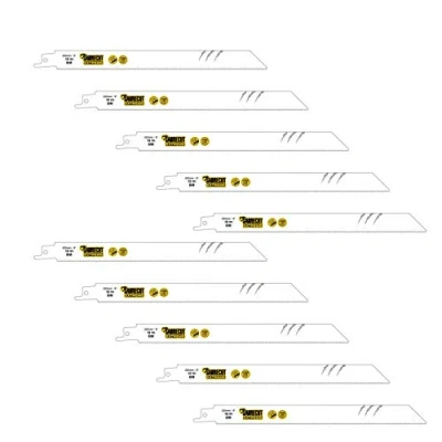 Image of 10 x SabreCut SCRS1122HF_10 225mm TPI S1122HF Fast Wood and Metal Cutting Reciprocating Sabre Saw Blades Compatible with Bosch Dewalt Makita Many Others