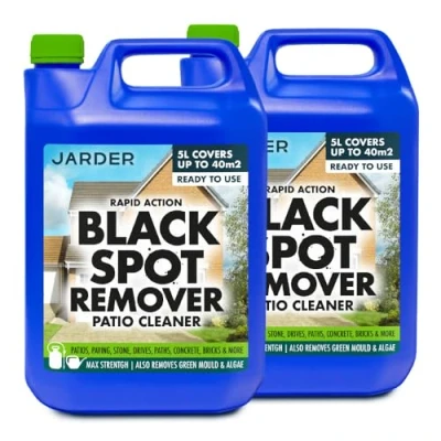 Image of Jarder 2 x 5L Max Strength Black Spot Remover &amp; Patio Cleaner for Paths, Steps, Driveways, Stone, Sandstone, Block Paving, Concrete More