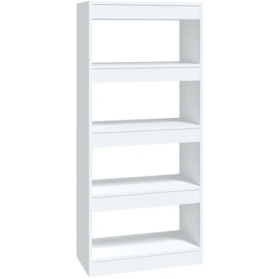 Image of vidaXL Book Cabinet/Room Divider White 60x30x135 cm Engineered Wood
