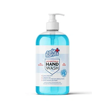 Image of Safe Hands Hand Wash Liquid Soap Unfragranced 500ml Antibacterial &amp; Antiviral Anti Bac Gentle Kind to Skin Tested Certified Kills &gt;99.99% of Bacteria Viruses Refill
