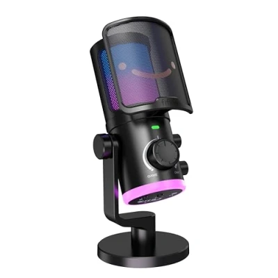 Image of FIFINE Active Noise Cancellation Microphone with Dual Output DAC for Gaming,USB PC Streaming Podcast Mic RGB Control, Tap to Mute, Computer Condenser Game Chat, YouTube Video, Voice AM6