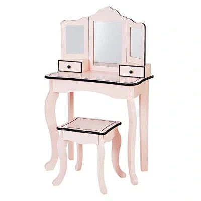 Image of Teamson Kids Fantasy Fields Little Lady Gisele Toy Vanity Set Pink/Black TD 13028P