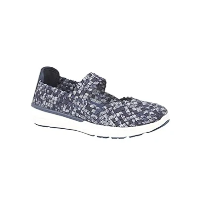 Image of DEK Womens/Ladies Elasticated Interlaced Bar Shoes (6 UK) (Navy/Grey)