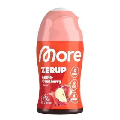Image of MORE Zerup, Zero Calorie Syrup with Real Fruit Extracts, Apple Cranberry, 65 ml (up to 8 l Softdrink) Added Sugars