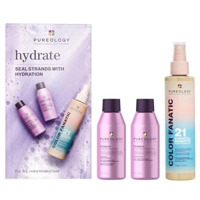 Image of Pureology Discovery Set for Dry Hair with Hydrate Deluxe Travel Sizes and Color Fanatic 200ml