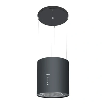 Image of Baridi Island Cooker Hood, Pendant Style, Ø35cm, 3 Speed, LED Lights, Energy Class A, 530m3/h Airflow, Black DH219