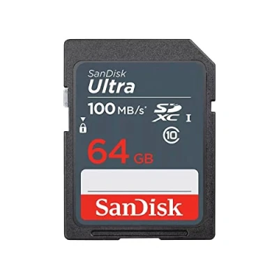 Image of SanDisk Ultra 64GB SDXC Memory Card, up to 100MB/s, Class 10, Black/Grey