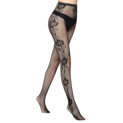 Image of Malustar Patterned Fishnet Tights (S L, Rose Aside)