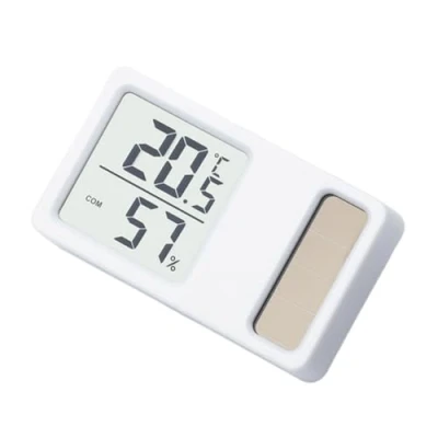 Image of Solar Power Thermometers Hygrometer Small Size Desktop Digital Temperature Humidity Measurement Meter Gauge for Home