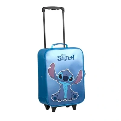 Image of Undercover Disney Stitch Children&#039;s Trolley Spacious Main Compartment Ideal Travel Companion Adjustable and Fixable Telescopic Pole Dimensions 46 x 32 16 cm, turquoise, Höhe: