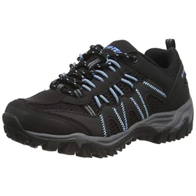 Image of Hi Tec Jaguar Womens Walking Shoe, Black/Forget ME NOT, 6 UK