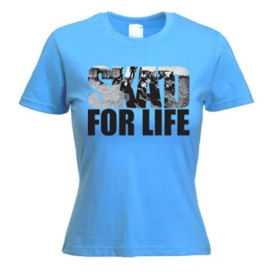 Image of Tribal T Shirts Ska&#039;d for Life Womens Ska Shirt (Medium, Blue)