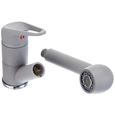 Image of FRANKE Prince 115.0030 115.0030.729 High Pressure Mixer Tap with Stainless Steel Casing Burning, Stone Grey, Grey