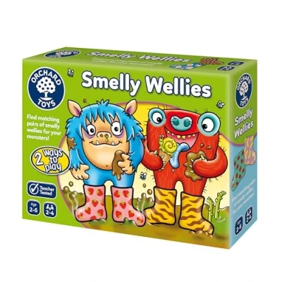 Image of Orchard Toys Smelly Wellies Matching Game Kids Educational Pairs &amp; Memory Card for 2 Year Old and Up Toddler Board Games Boys Girls Ages to 6 4 Players