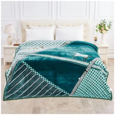 Image of GC GAVENO CAVAILIA Sherpa Fleece Blanket Bed Throw Horse Print Reversible Blankets 2Ply Warm Thermal Heavy Weight For Adult 4kg Super Soft King Size (200x240 cm)