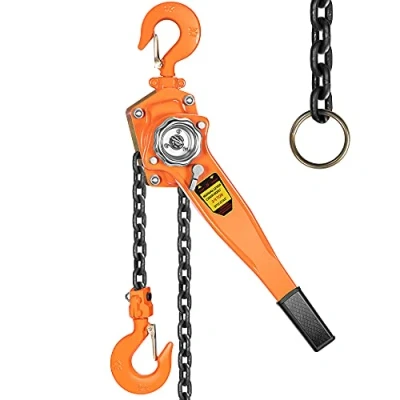 Image of SPECSTAR Lever Chain Hoist 750kg Capacity 1.5m with 2 Heavy Duty Hooks Come Along for Warehouse Building Automotive Machinery