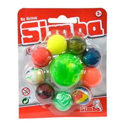 Image of Simba 107353229 Jumping Balls Set of 10, 9 x 27 mm Balls, 1 45 Ball, from 3 Years