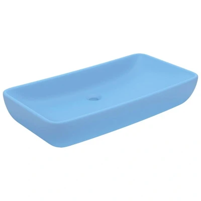 Image of vidaXL Luxury Basin Rectangular Matt Light Blue 71x38 cm Ceramic
