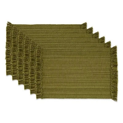 Image of DII Tabletop Collection, Cotton, Olive Green, Placemat Set, 13x19