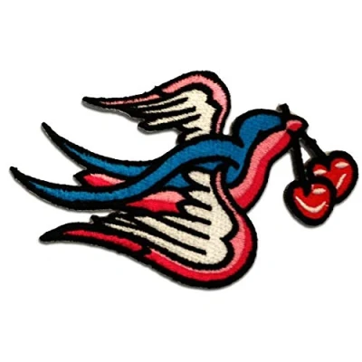 Image of Dove Peace Iron on Patches Adhesive Emblem Stickers Appliques, Size: 4.21 x 2.56 inches