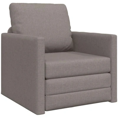 Image of vidaXL Floor Sofa Bed 2 in 1 Taupe 74x77x81 cm Fabric