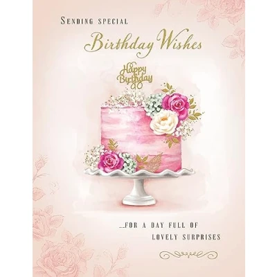 Image of Piccadilly Greetings Traditional Birthday Card Cake 8 x 6 inches