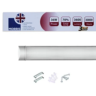 Image of Morris LED Batten Slimline Tube Light 2FT 3FT 4FT 5FT 6FT Wall/Ceiling Mount (6000k) (4FT (120cms))