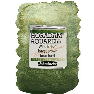 Image of Schmincke HORADAM® AQUARELL, super Granulation, 14 944 044 Forest Brown, 1/2 pans, very strong granulating colors, finest, watercolors