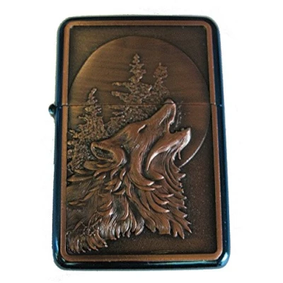 Image of Lucy G WOLF DESIGN 1 PETROL LIGHTER IN GIFT TIN (BLUE ICE)
