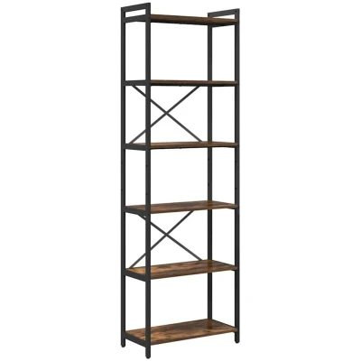 Image of vidaXL Bookcase Smoked oak 60 x 30 188 cm MDF, Steel