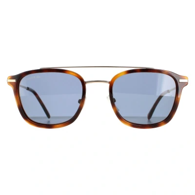 Image of Lacoste Round Mens Gold Havana Blue L608SND Metal One Size