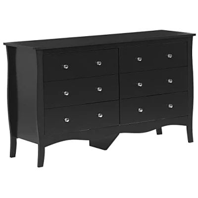 Image of Beliani Modern French Style Chest of Drawers Storage Cabinet Sideboard Black Winchester