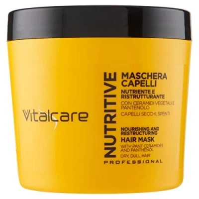 Image of Vitalcare Nutritive Nourishing and Restructuring Hair Mask, Treatment for Dry Dull Hair, with Vegetable Ceramides Panthenol, 500 ml